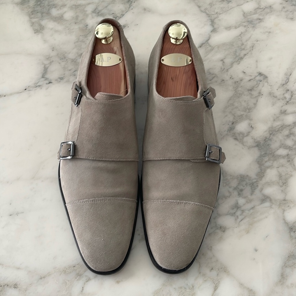 Calibrate Double Monk Suede Dress Shoes